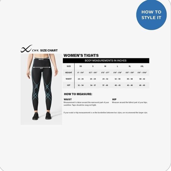 CW-X joint compression Black leggings with Pink and Purple Accents Size M - Picture 7 of 8